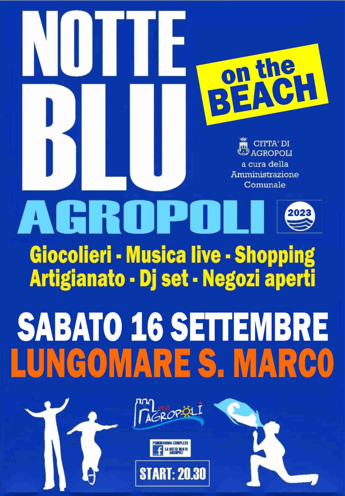 Agropoli: “Notte blu on the beach” su lungomare