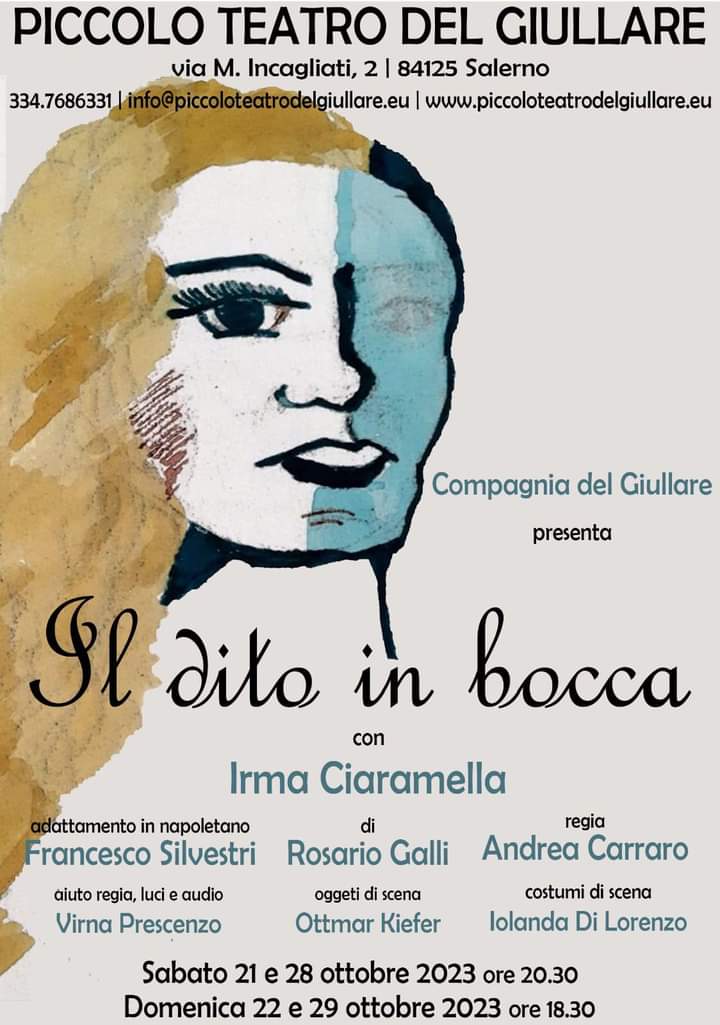 Salerno: a Teatro “Il Giullare” Irma Ciaramella e “Il dito in bocca”