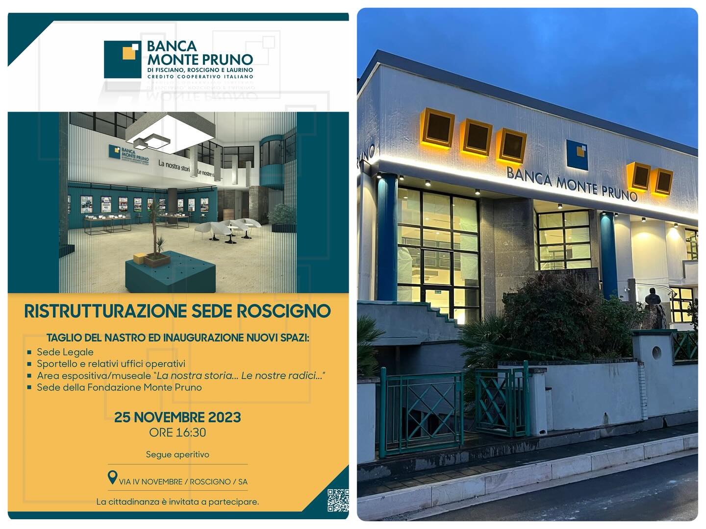 Roscigno: Banca Monte Pruno, inaugurazione nuovi spazi