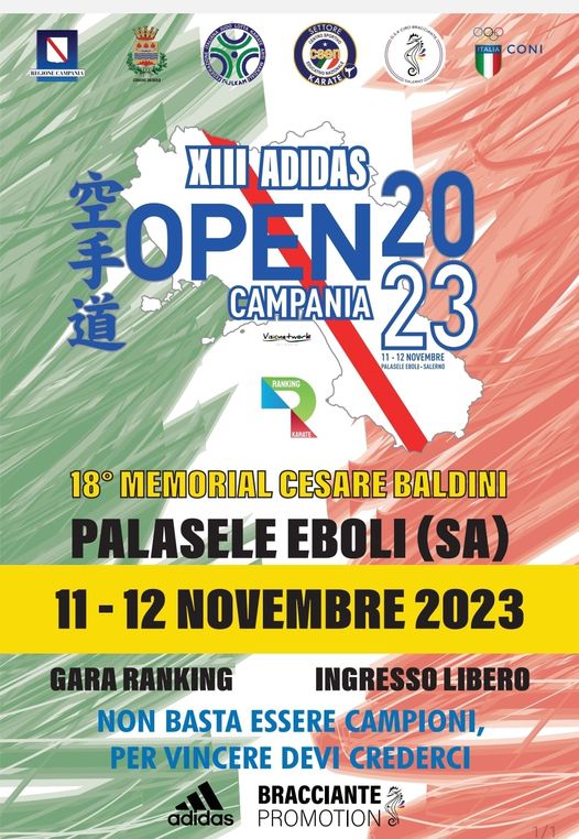 Eboli: a PalaSele, XIII ediz. Adidas Open di Campania 2023