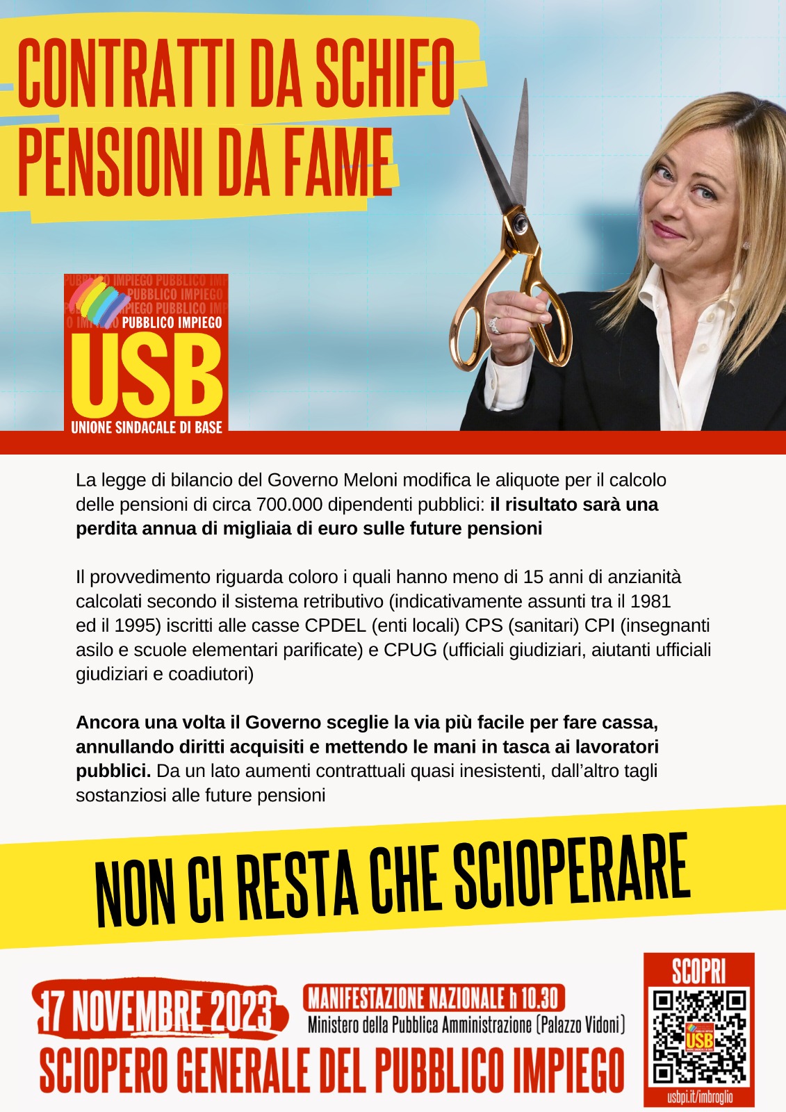 Salerno: USB, presidio lavoratori a Centro Medico Legale INPS