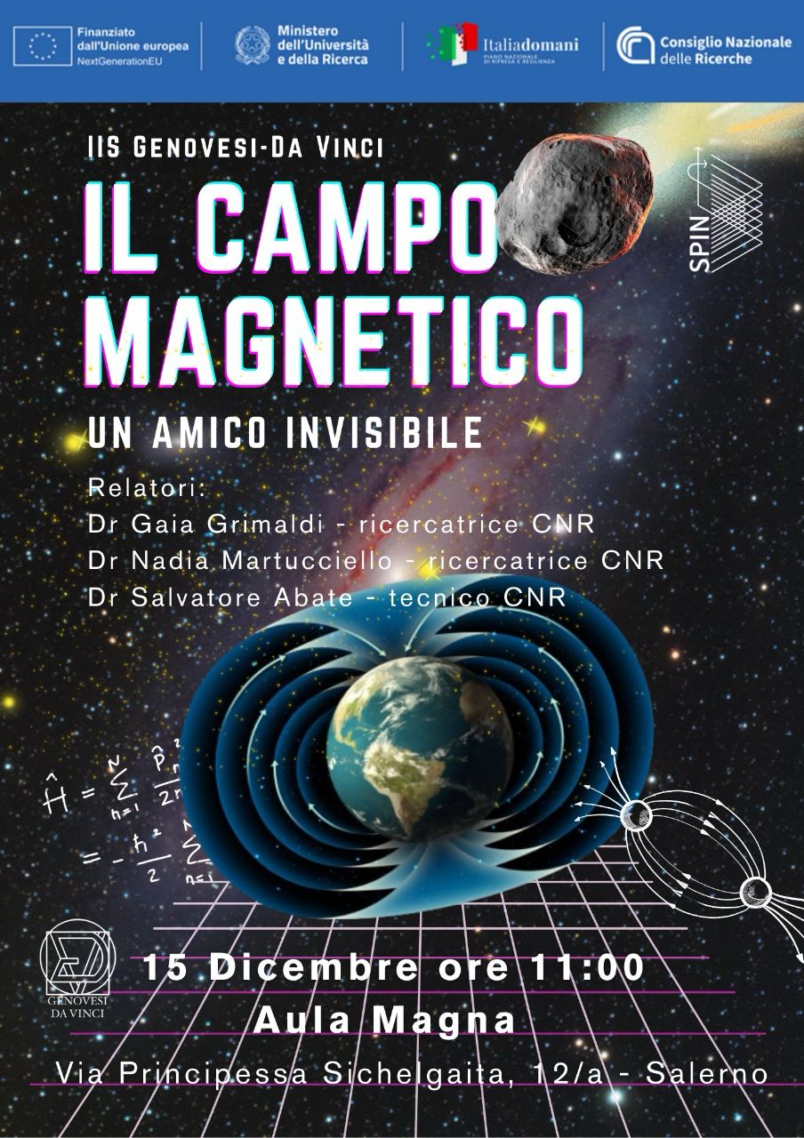 Salerno: all’ Istituto “Genovesi-Da Vinci”, incontro con esperti CNR “Il campo magnetico: un amico invisibile”