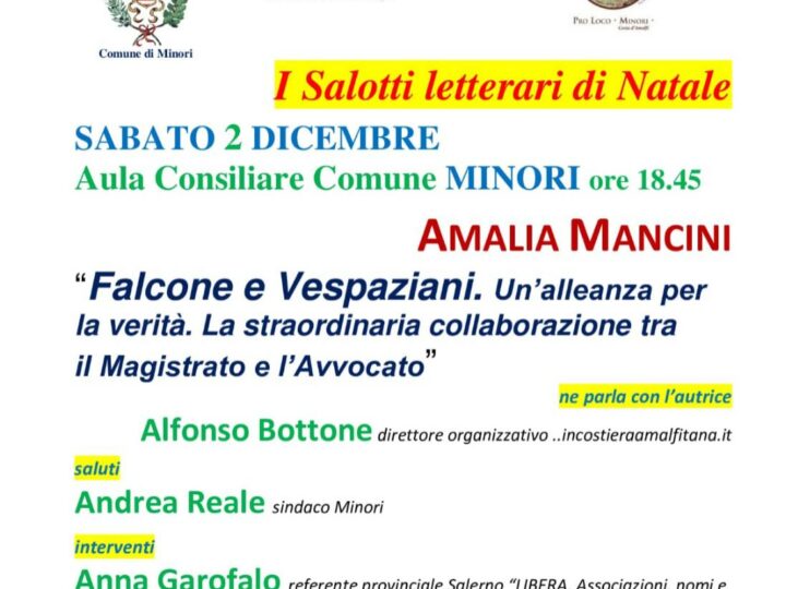 Minori: scrittrice Amalia Mancini presenta “Falcone e Vespaziani”