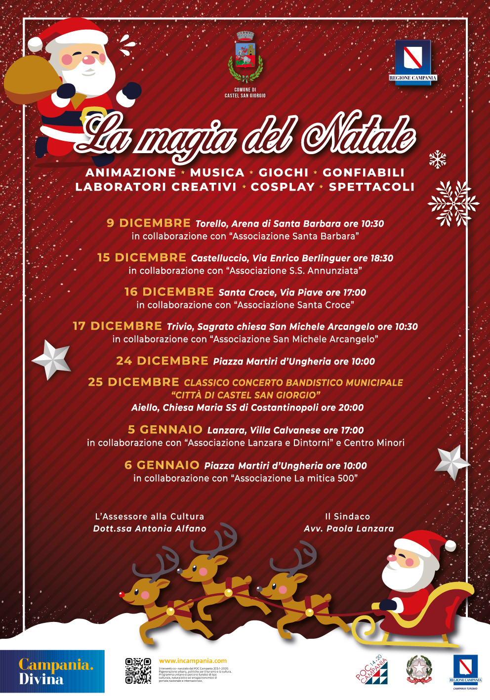 Castel San Giorgio: arriva “La magia del Natale”, animazione, musica, giochi, installazioni, laboratori, cosplay e  spettacoli  