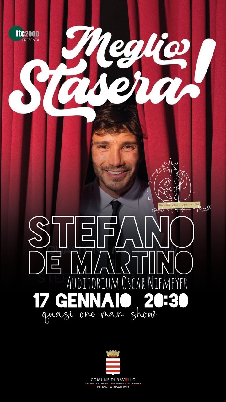 Ravello: Stefano De Martino con “Meglio stasera” all’ auditorium Niemeyer