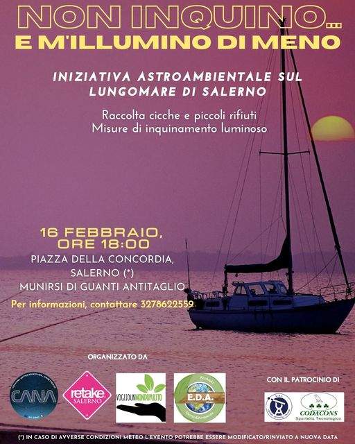 Salerno: Codacons, adesione Giornata su inquinamento luminoso
