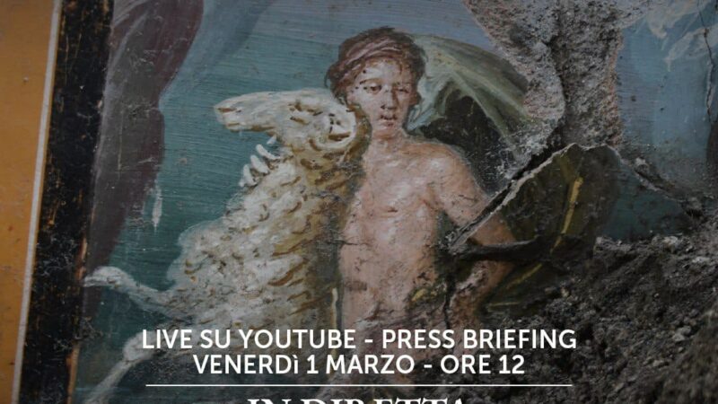 Pompei: Parco Archeologico, “Restauro, Scavo e Valorizzazione della Casa di Leda”, su youtube press briefing 