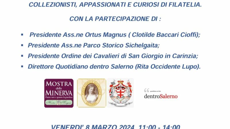 Salerno: Poste Italiane, 8 Marzo 2024, Caffè Filatelico con annullo celebrativo
