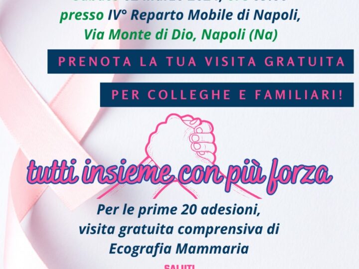 Napoli: Fsp Polizia, prevenzione, visite senologiche a Reparto Mobile 
