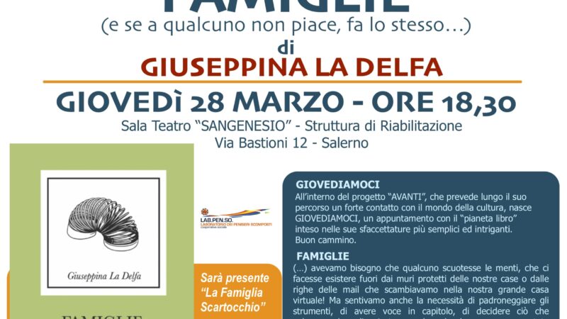 Salerno: presentazione libro “Famiglie” di Giuseppina La Delfa