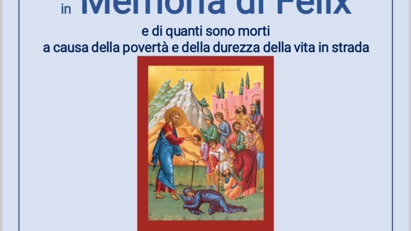 Salerno: Comunità di Sant’Egidio, memoria di Felix, Messa per indigenti deceduti 