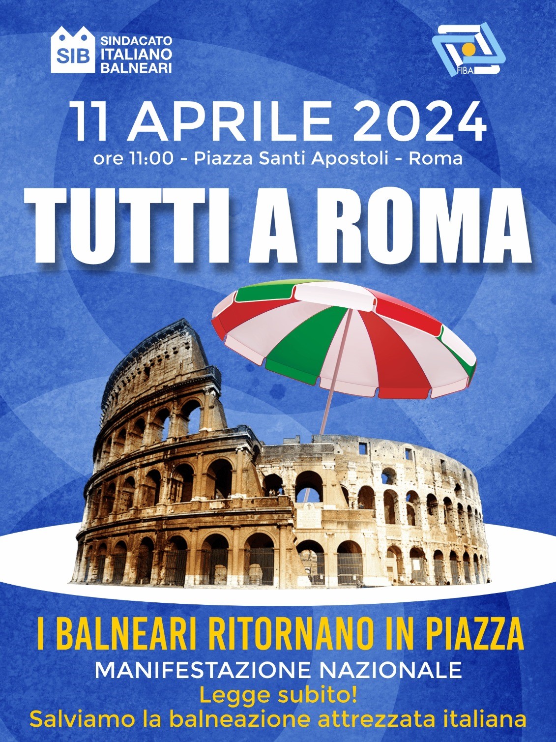 Roma: Balneari-Sib-Fiba, lettera a Presidenti di Camera, Senato, Capigruppo, mobilitazione nazionale