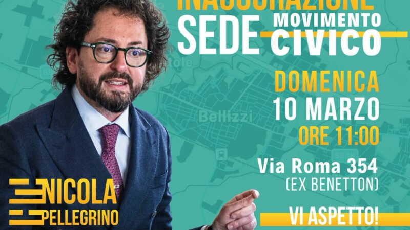 Bellizzi: Amministrative, inaugurazione nuovo Movimento Civico con Nicola Pellegrino