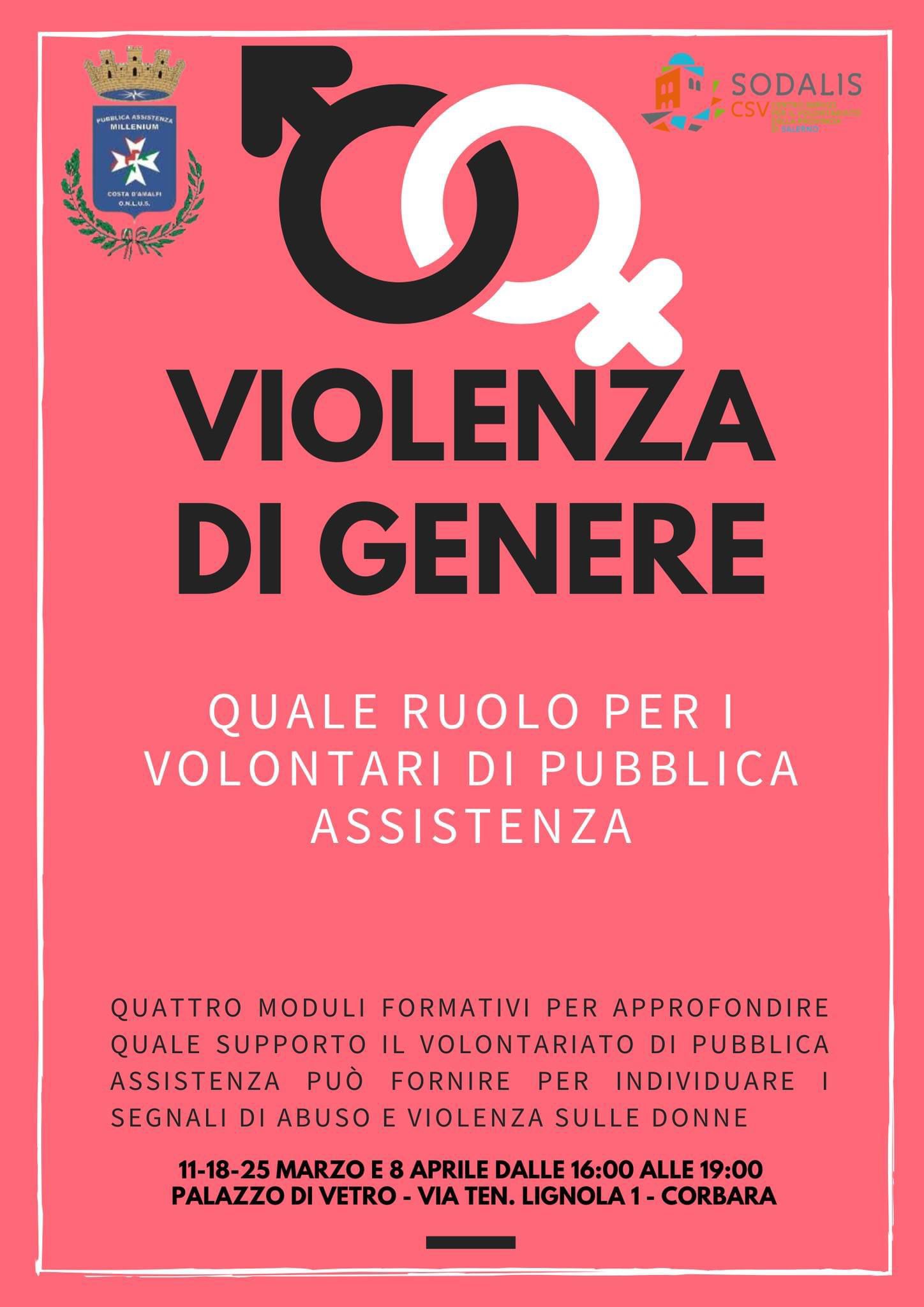 Amalfi: violenza di genere, corso di formazione su volontari di pubblica assistenza