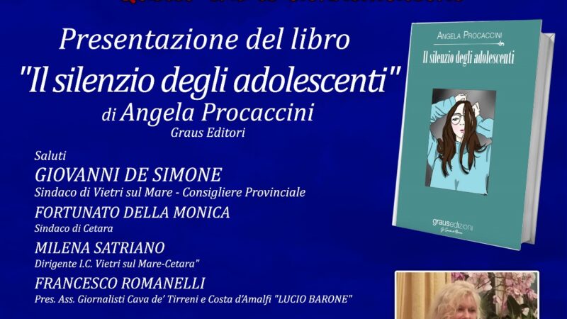 Vietri sul Mare: Angela Procaccini presenta libro “Il silenzio degli adolescenti”