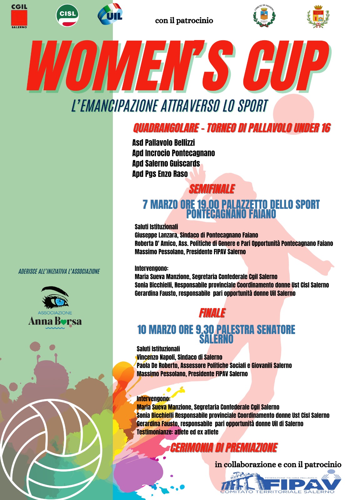 Salerno: “Women’s Cup”, emancipazione femminile, Torneo quadrangolare under 16 