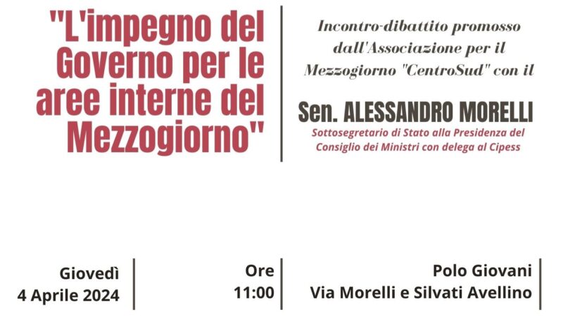 Avellino: conferenza stampa del sottosegretario a Cipess Morelli