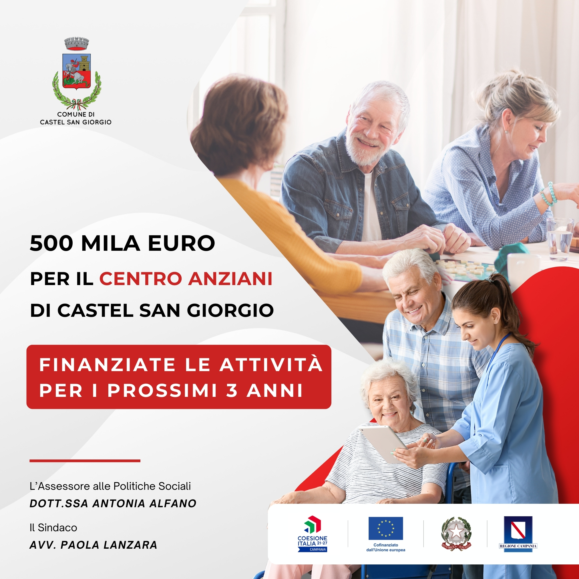 Castel San Giorgio: 500.000€ per Centro anziani  