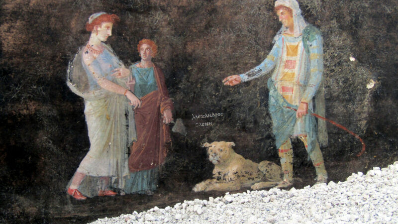 Pompei: nuovi scavi, salone con soggetti ispirati a guerra di Troia