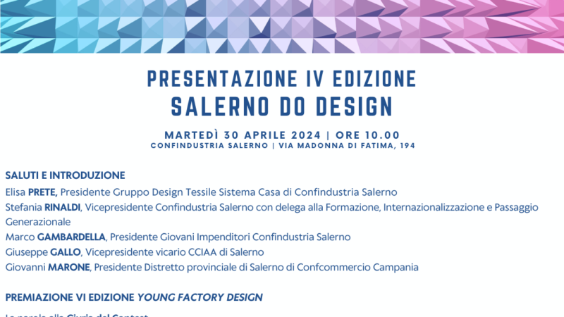 Salerno: Confindustria, presentazione Salerno Do Design