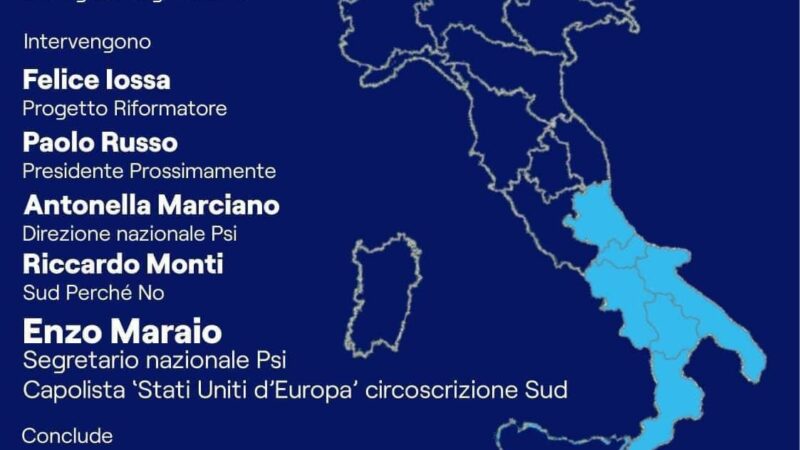 Napoli: “No alla autonomia differenziata, Si alle innovazioni – La sfida che parte dalla Campania”, incontro con Presidente De Luca e Segretario Psi, Maraio