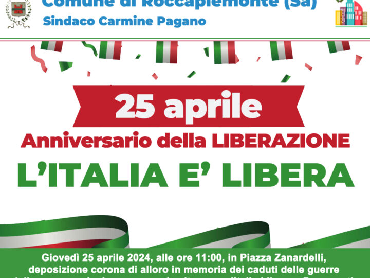 Roccapiemonte: celebrazioni per anniversario Liberazione d’Italia