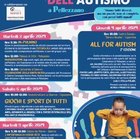 Pellezzano: campagna di sensibilizzazione per Settimana dell’autismo