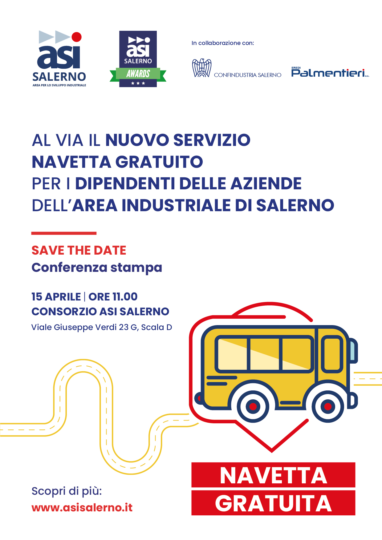 Salerno: ASI, navette gratuite per dipendenti aziendali, conferenza stampa
