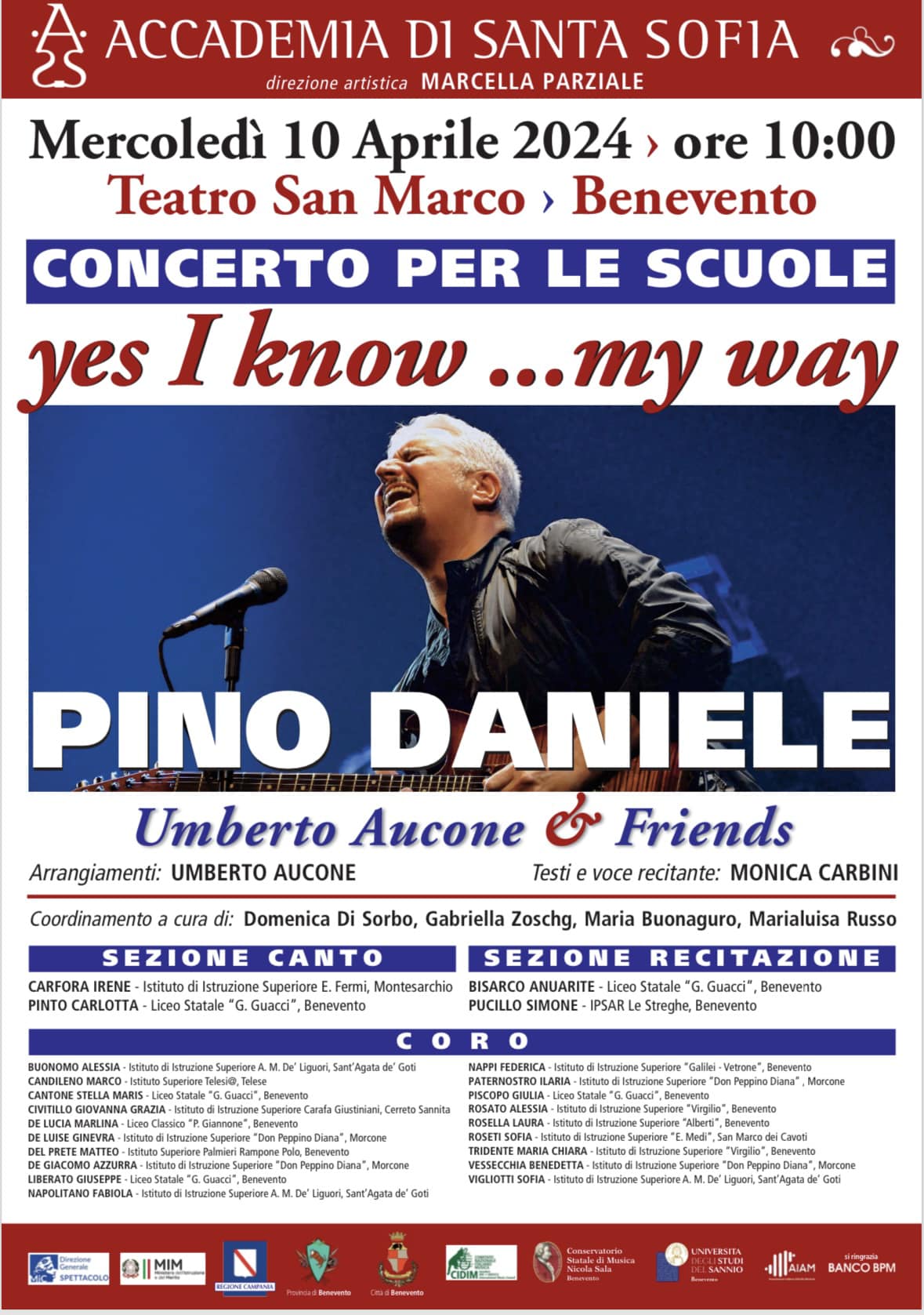 Benevento: Accademia di Santa Sofia, omaggio a Pino Daniele “Yes I know…my way”
