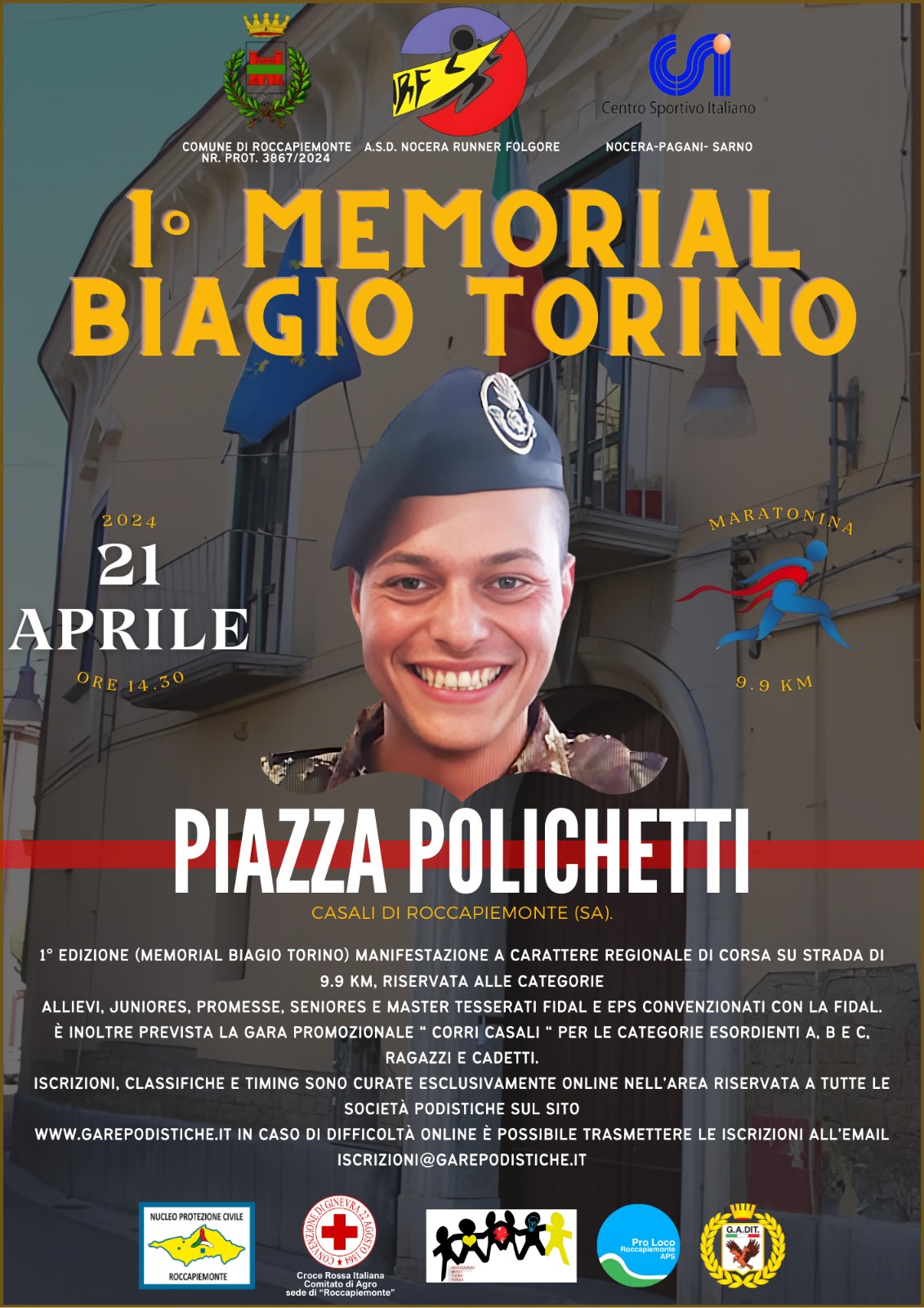 Roccapiemonte: I “Memorial BiagioTorino”, gara podistica