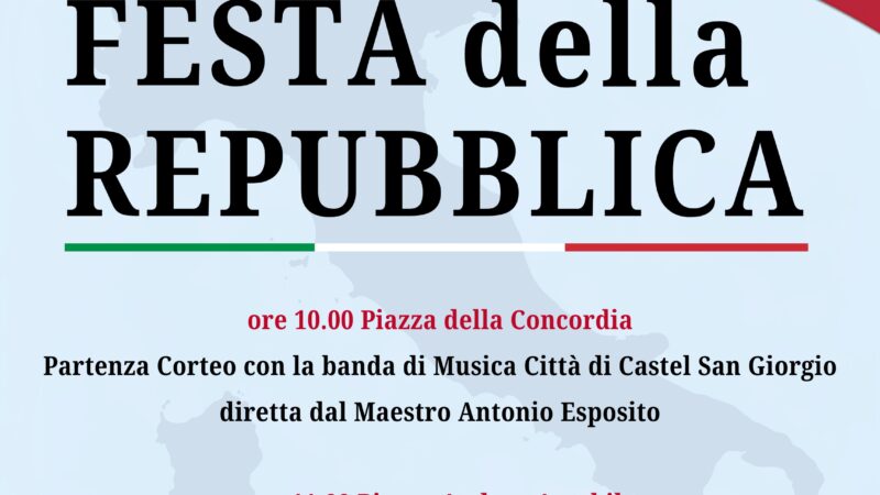 Castel San Giorgio: 2 Giugno, Sindaco Lanzara “Repubblica in Festa”