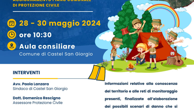 Castel San Giorgio: presentazione nuovo piano di Protezione Civile a studenti 