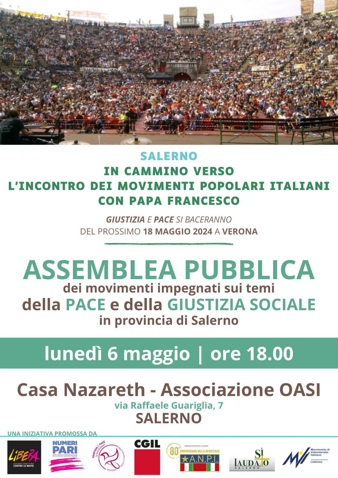 Salerno: Assemblea pubblica dei Numeri Pari su pace e disarmo