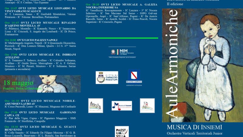 Paestum: 2^ ediz. Rassegna Orchestre Verticali Territoriali Junior “Aule Armoniche – Musica di InsiemI”  