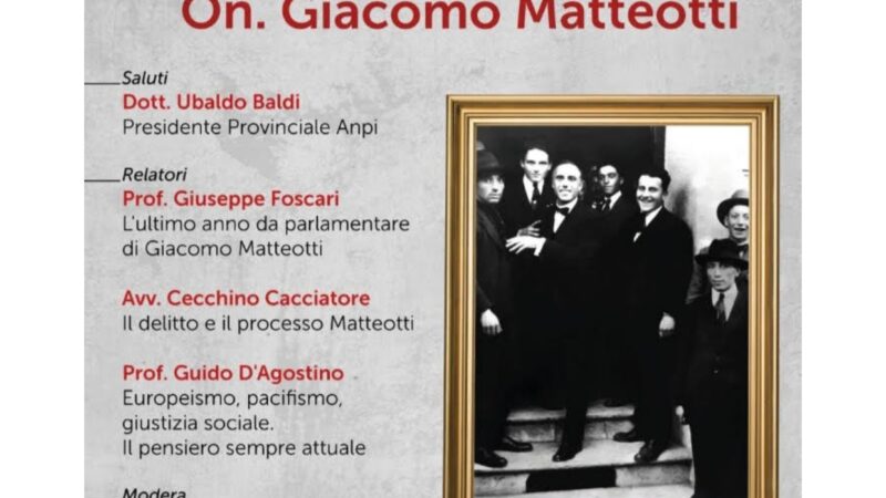 Buccino: Anpi, commemorazione on. Giacomo Matteotti