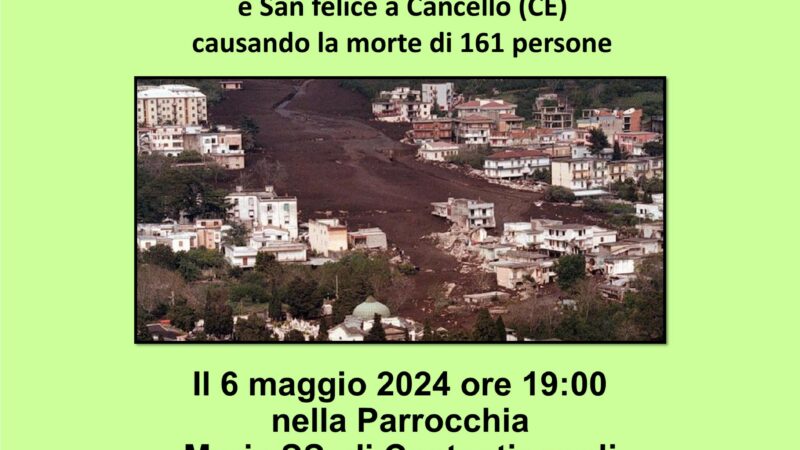 Nocera Superiore: Nova Sociale, ricordo vittime alluvione 5 Maggio 1998