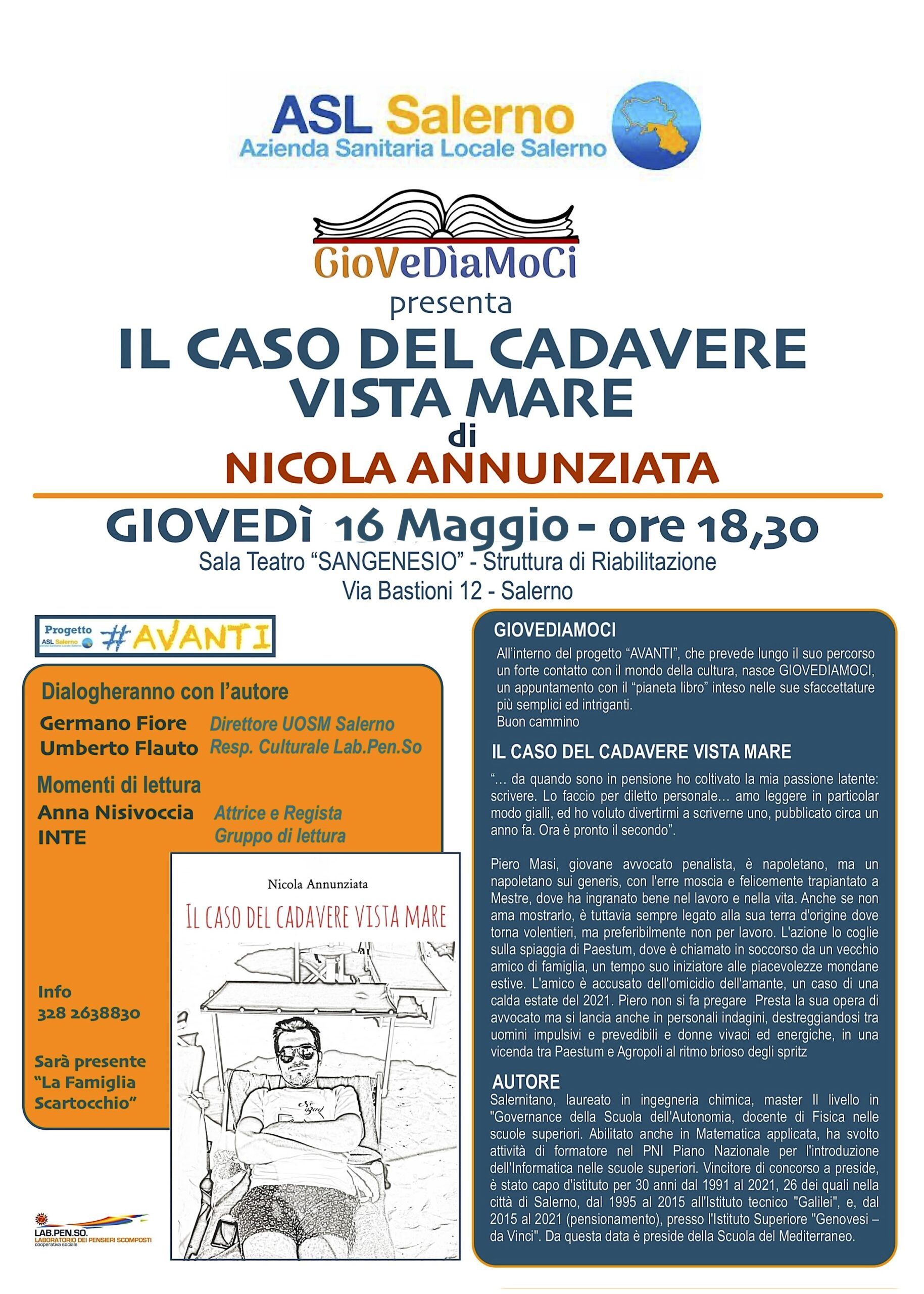 Salerno: Giovediamoci, presentazione libro di Nicola Annunziata “Il caso del  cadavere vista mare” – Dentro Salerno