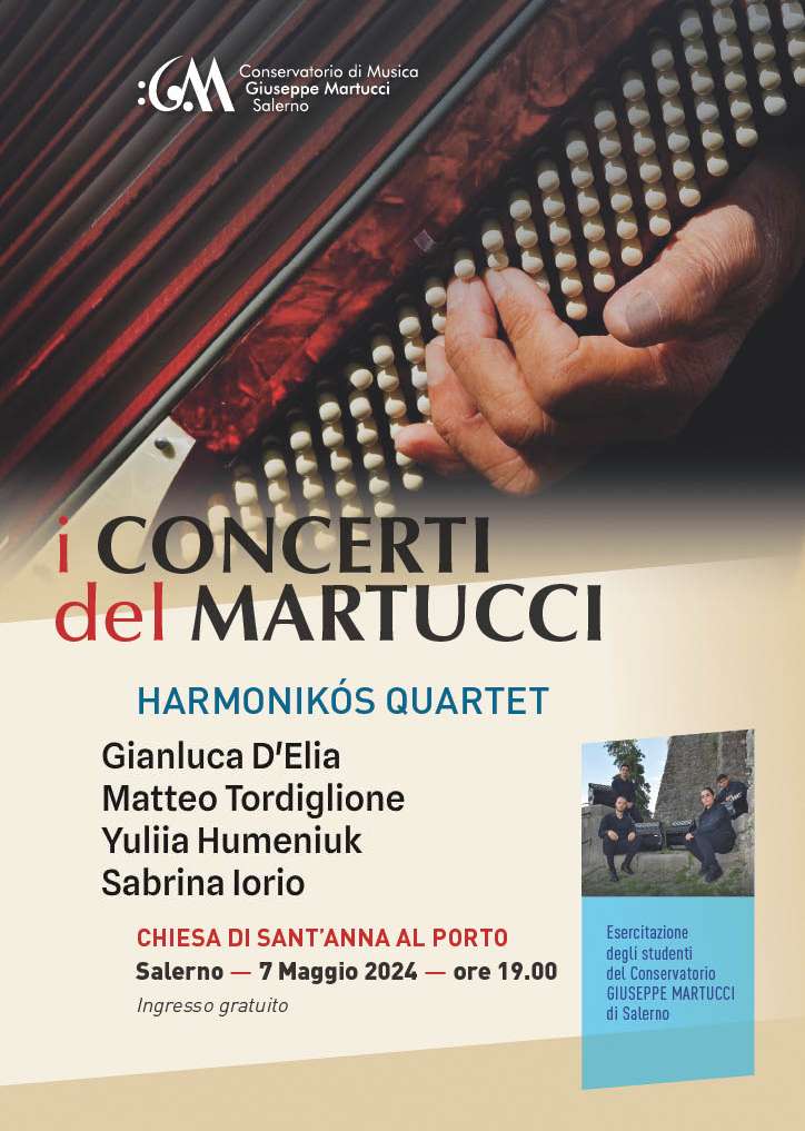 Salerno: Conservatorio “Martucci”, a Sant’Anna “Harmonikós Quartet”