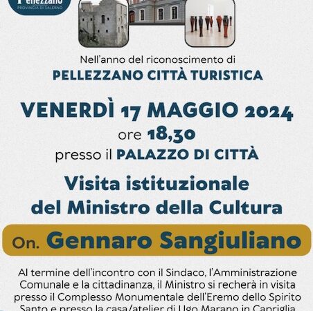 Pellezzano: visita istituzionale del Ministro della Cultura Sangiuliano