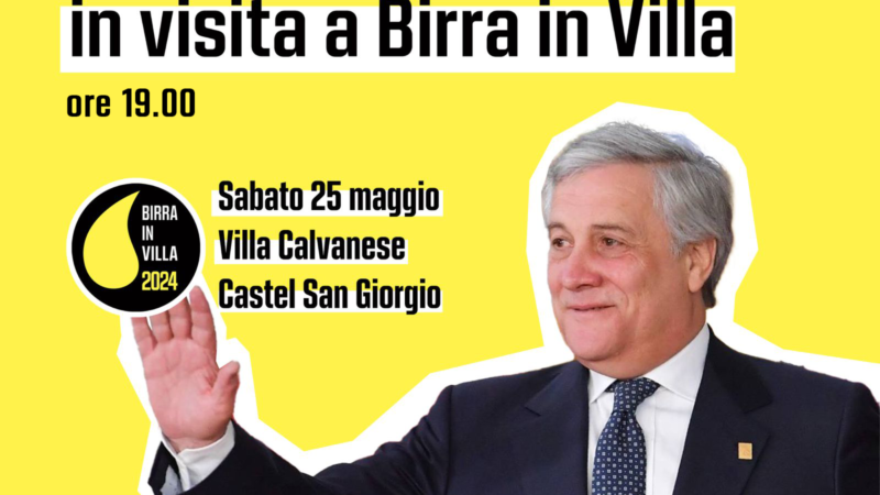 Castel San Giorgio: Ministro Tajani a “Birra in Villa”